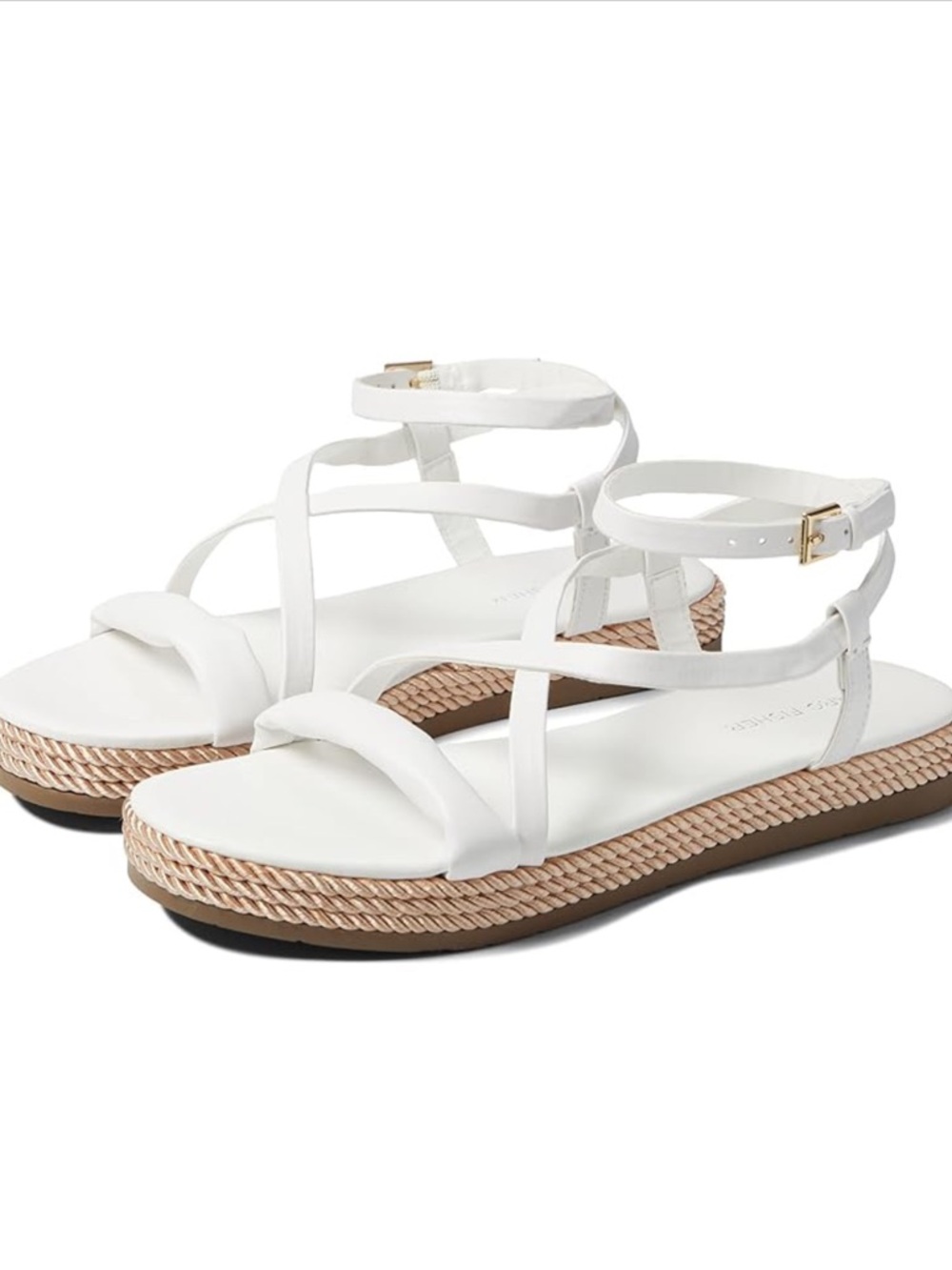 Marc Fisher Natelea Yellow Strappy Ankle-Wrap Platform Sandals